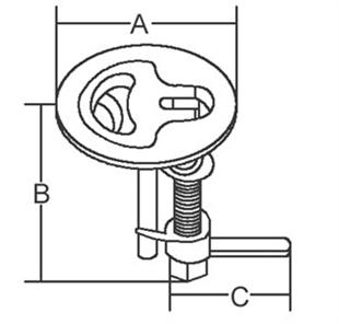Gömme kulp, plastik. Beyaz 64mm