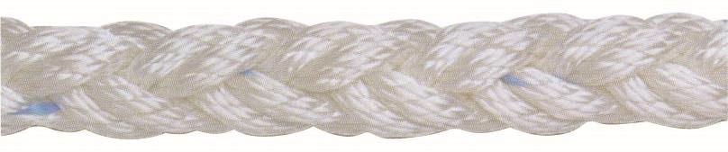 Beyaz polyester 8 kollu halat, 12mm