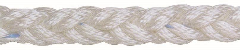 Beyaz polyester 8 kollu halat, 24mm