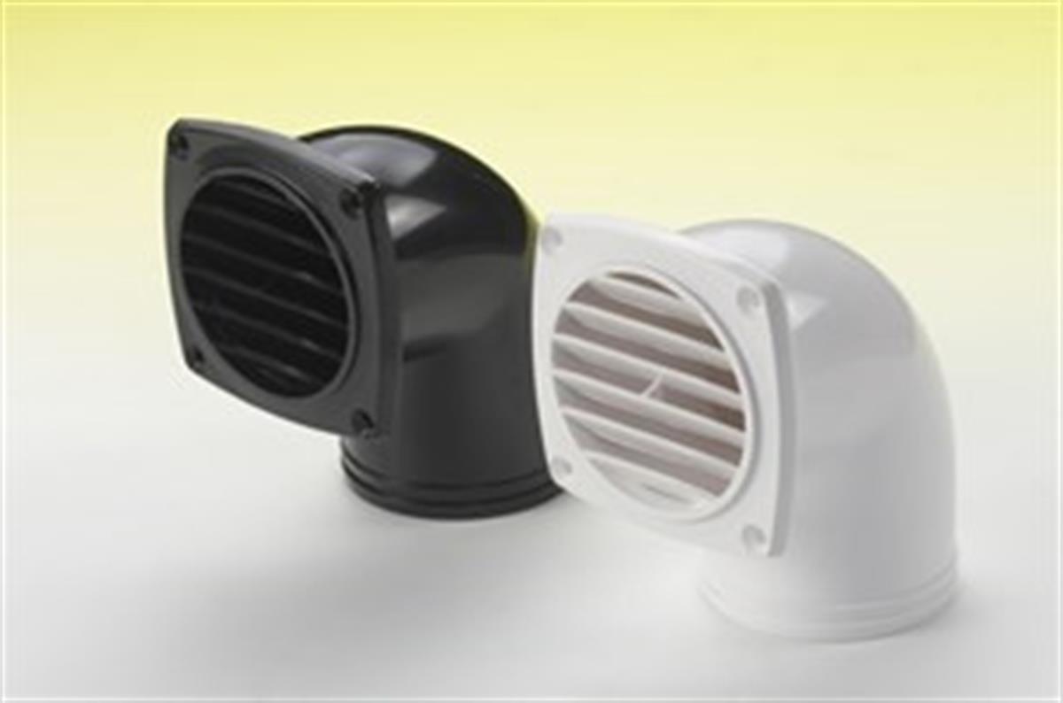 HAVALANDIRMA, 90° HORTUM ADP. PLASTİK.SİYAH Ø76MM