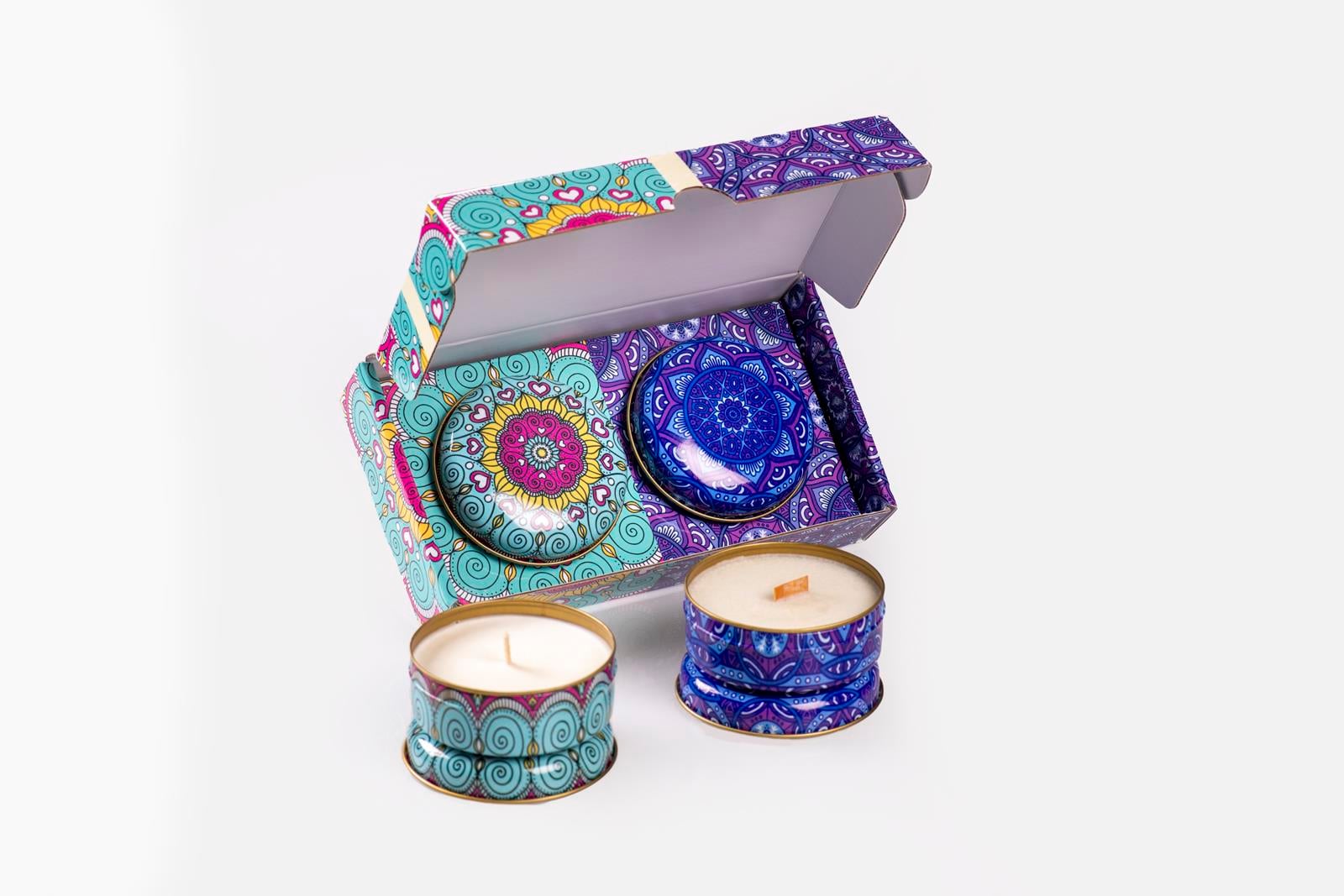 Hoopp Candle Kokulu Soya Wax Mum Seti 2'li (Okyanus-Lavanta)