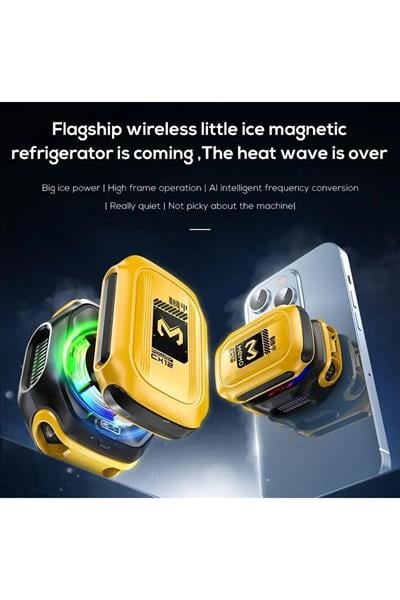  CX12 Manyetik Rgb Oyun Soğutucu, Pubg Için Powerbankli Kablosuz Radyatör Fan