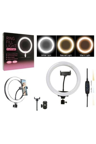 10 Inç Ring Light Sadece Halka Led 3 Renkli Ayarlanabilir Tiktok Youtuber Işığı