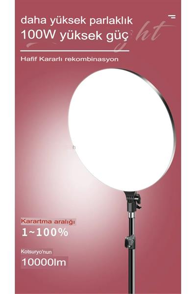 100w 21 Inç Yuvarlak Fotoğraf Stüdyosu Led Lambası Soft Ring Işık Paneli Uzaktan Kumandalı Tripodlu