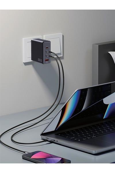 100WHızlı Şarj Adaptörü 3x Usb-C + 1x Usb-A Çoklu Port | Laptop & Telefon Uyumlu | Pd Power Delivery