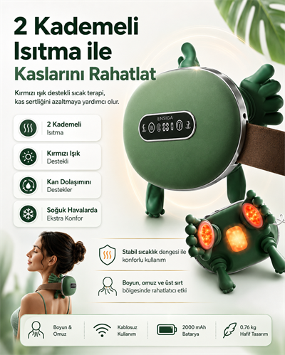 12 Parmaklı LCD ekranlı 3 Kırmızı Işık Terapili Masaj Aleti Yatay Kaplumbağa Masaj Cihazı