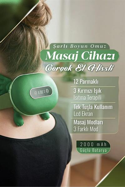 12 Parmaklı LCD ekranlı 3 Kırmızı Işık Terapili Masaj Aleti Yatay Kaplumbağa Masaj Cihazı