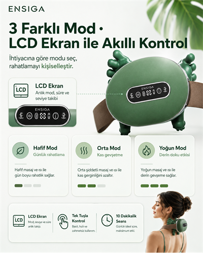12 Parmaklı LCD ekranlı 3 Kırmızı Işık Terapili Masaj Aleti Yatay Kaplumbağa Masaj Cihazı