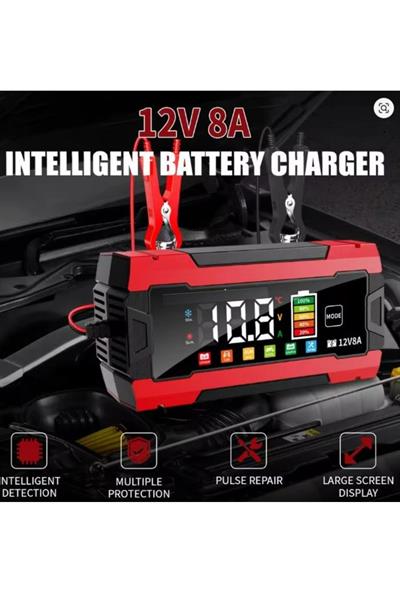 12V 8A Dijital Ekranlı Akü Şarj ve Onarım Cihazı