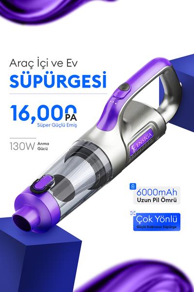 16000 PA Araç içi ve Ev Süpürgesi