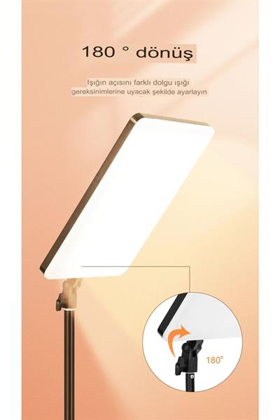 19 Inç Led Video Işık Kiti Studio Pograph Light Kamera Lambası Dimmabable Tripodlu Panel Işık