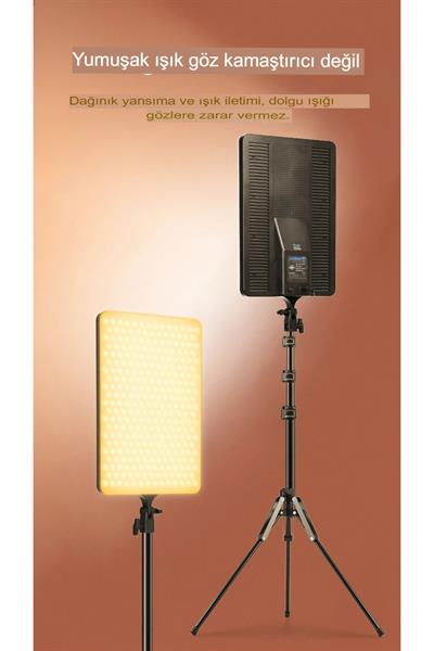19 Inç Led Video Işık Kiti Studio Pograph Light Kamera Lambası Dimmabable Tripodlu Panel Işık
