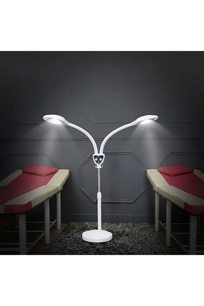 2 Başlıklı büyüteçli LED lamba aydınlatmalı gölgesiz büyüteç güzellik ışık tırnak dövme loop led
