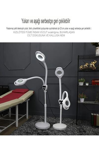 2 Başlıklı büyüteçli LED lamba aydınlatmalı gölgesiz büyüteç güzellik ışık tırnak dövme loop led