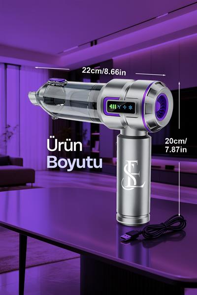 20000PA Kablosuz Taşınabilir Şarjlı Süpürge Araç - Ofis - Ev Süpürgesi