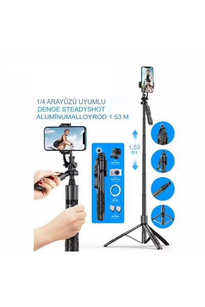 2m Ultra Uzun Evrensel Selfie Çubuğu Tripod Telefon Kamera için Tutucu Çok işlevli