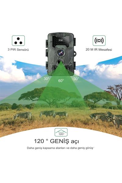 36MP 1080P Foto Kapan takip kamerası gece görüş 3 PIR sensörleri ile IP66 kızılötesi avcılık kamera