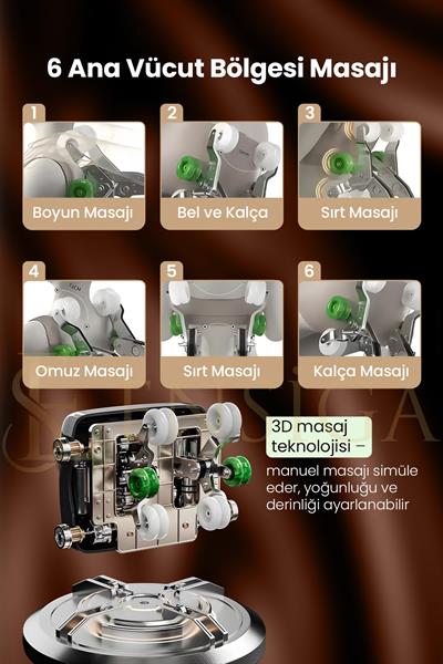 3D Masaj Koltuğu Yapay Zeka Kablosuz Telefon Şarjı Isıtmalı Sıfır Yerçekimi Bluetooth Hoparlör