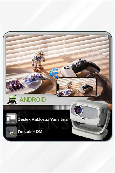 4K 5G WiFi 1080P 6500 lümen projektör ile akıllı taşınabilir Android yüksek çözünürlük