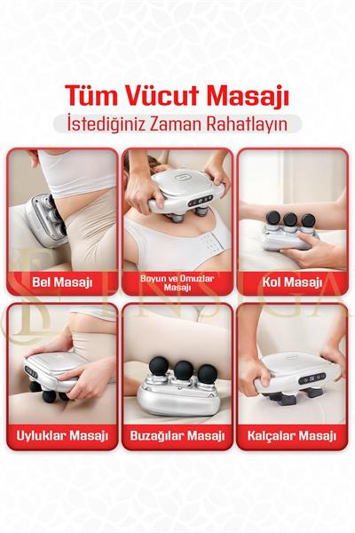 6 Toplu LCD Ekranlı Profesyonel Kafa Masaj Tabancası Akıllı Çip, Uzun Pil Ömrü Sessiz Motor Şarjlı