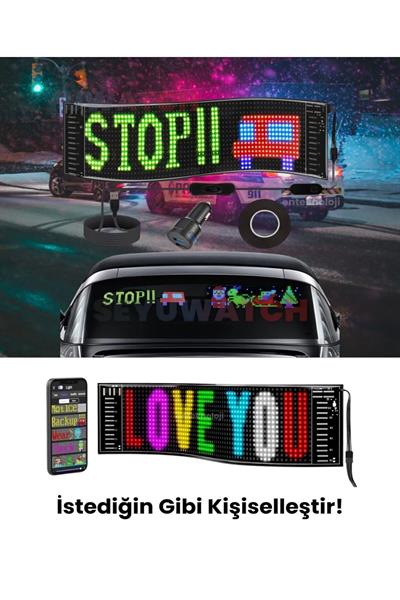 64 CM Led Panel Yazı Yazan Telefon Kontrollü Led Ekran Kamyon Otobüs iş Yeri Araba Cam Duvar