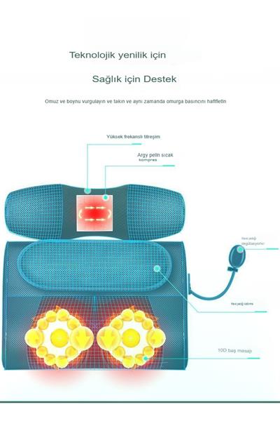6sı 1 Arada Akıllı Masaj Hava Yastığı Ayarı Servikal Çok Fonksiyon Tüm Vücut Boyun Bel Masaj Aleti