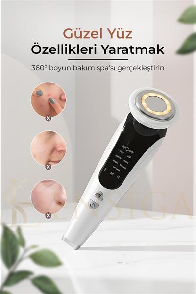 7si 1 Arada Yüz ve Boyun Güzellik Cihazı - Titreşimli Şarj Edilebilir 4 Mod ve 3 Yoğunluk Seviyesi
