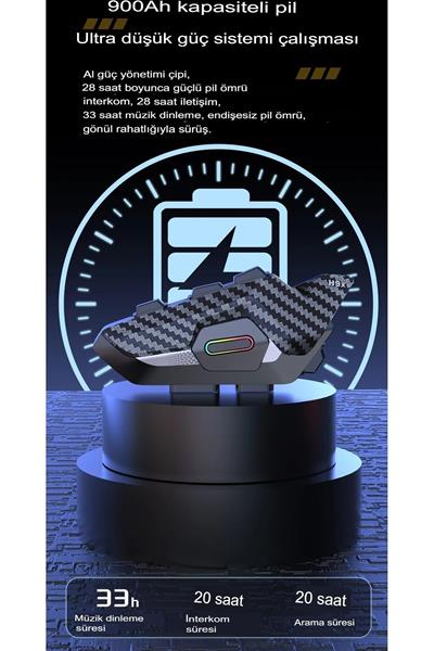 8 Intercoom Bağlantılı 2024 Yeni Nesil 2.000mt Waterproof Fm Radyolu Kask Intercom Kulaklık