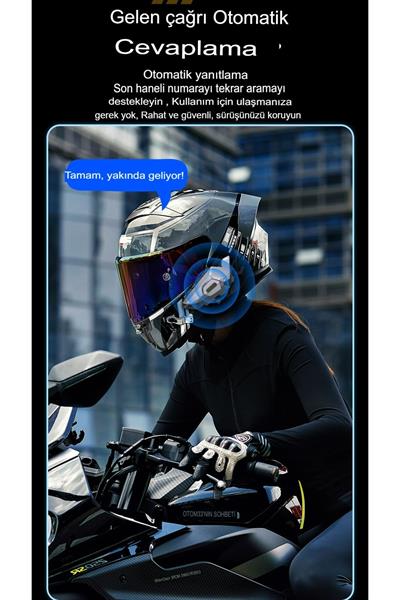 8 Intercoom Bağlantılı 2024 Yeni Nesil 2.000mt Waterproof Fm Radyolu Kask Intercom Kulaklık