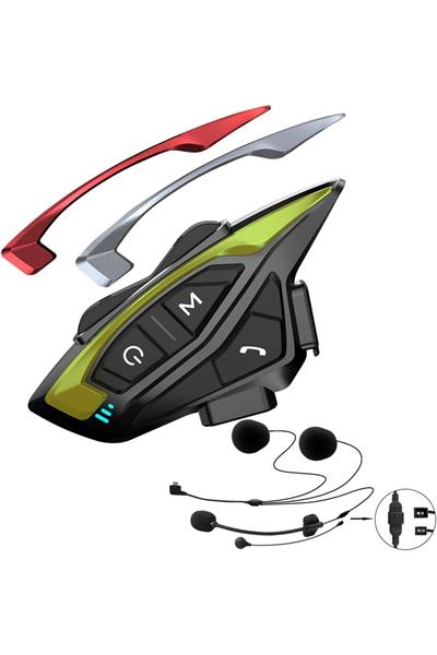 8 Kişi Bağlantılı Radyolu Waterproof Motosiklet Kask Intercom 5.1Bluetooth 2.000Mt Intercoom