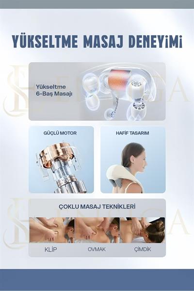 8d Yeni Nesil Boyun Sırt Omuz Yoğurma Asmalı Masaj Cihazı Akupunktur Masajı