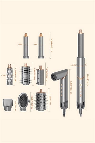 9in1 Premium Lux Kalite Airwrap Multi-styler Sıcak-Soğuk Hava Üflemeli Saç Şekillendirme Cihazı