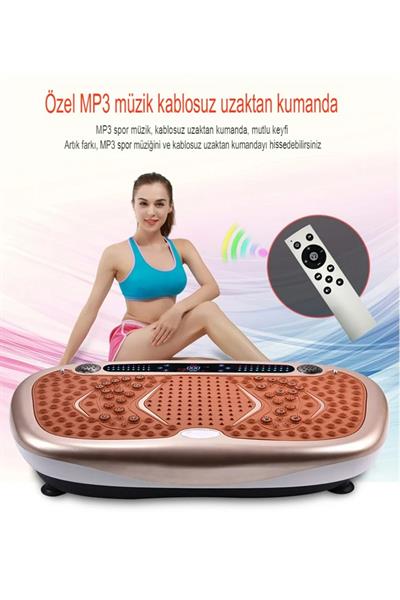 A Plus Titreşim Egzersiz Zayıflama Plakası Kumandalı 3D Tüm Vucut Fıtness Aleti Bluetooth Müzikli
