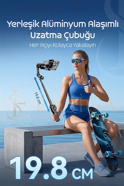 Akıllı Telefon Gimbal Sabitleyici 3 Eksenli Bluetooth Vlog Video Stabilizatör