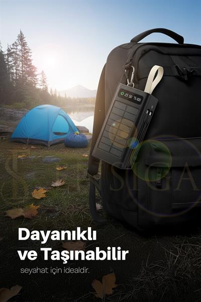 Ape Solar 50.000 Mah Güneş Enerjili Led Işıklı Powerbank Şarj Aleti 2x Usb Çıkışlı Mikro Type-C