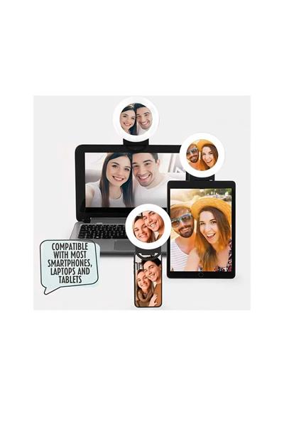 Aynalı RGB Renkli Şarjlı Ring Light Telefon İçin Klipsli Led Selfie Işığı