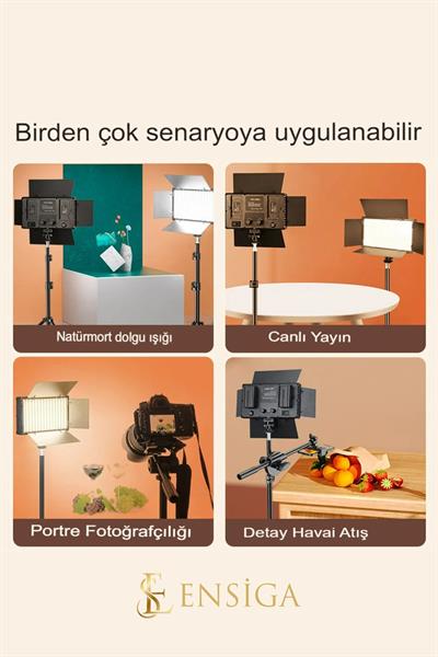 Bataryasız 800 Led Fotoğraf Stüdyo Vlog Röportoj Yayın Çekim Işığı Tripodlu Led