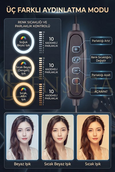 Bluetooth Kumandalı Masa Ayaklı 10 Inç Led Ring Lıght Influencer Youtuber Tiktok Makyaj Işığı