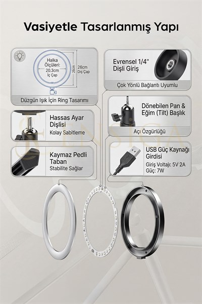 Bluetooth Kumandalı Masa Ayaklı 10 Inç Led Ring Lıght Influencer Youtuber Tiktok Makyaj Işığı
