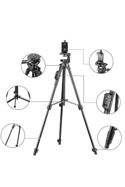 Bluetooth Kumandalı Ring Light Youtuber Tiktok Led Işıklı Tripod Selfie 10 Inç Halka 128cm
