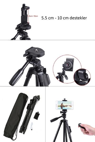 Bluetooth Kumandalı Youtuber Tiktok Led Işıklı Tripod Selfie Işığı Ring Light 14 Inç Halka 156cm