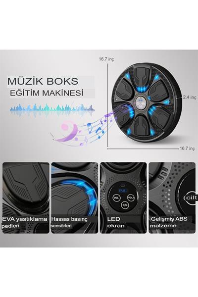 Boks Standı Akıllı Müzikli Boks Makinesi Eldivenli Yetişkin Çocuk Egzersiz Boks Spor Ekipmanı