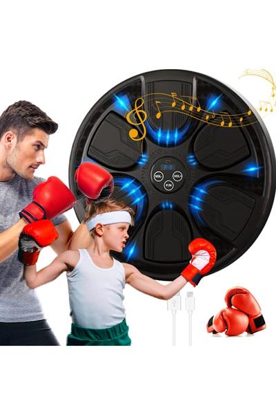 Boks Standı Akıllı Müzikli Boks Makinesi Eldivenli Yetişkin Çocuk Egzersiz Boks Spor Ekipmanı