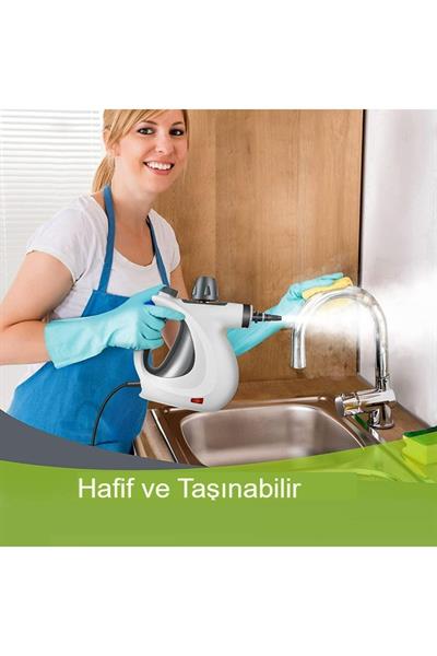 Buharlı Temizleyici Basınçlı Doğal 12 Aparatlı Çok Amaçlı Ev Zemin, Döşeme Derz Ve Araba Temizleme