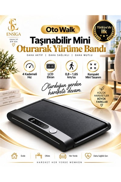 Business Oturarak Mini Yürüme Bandı Ayak ve Bacak Egzersiz Cihazı 4 Kademeli LCD Ekranlı Uzaktan Kumandalı Masa Altı Ev Ofis