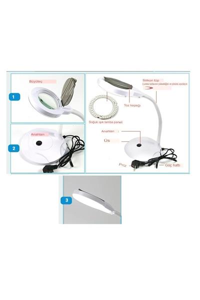 Büyüteçli Masa Lambası LED Beauty Güzellik Salonu Ev İnce İşçilik Büyüteç Işık 5x