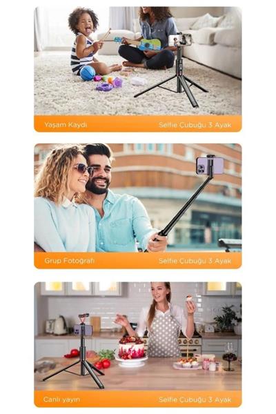 C10 Çok Amaçlı Tripod Kumandalı Selfie Çubuğu Siyah
