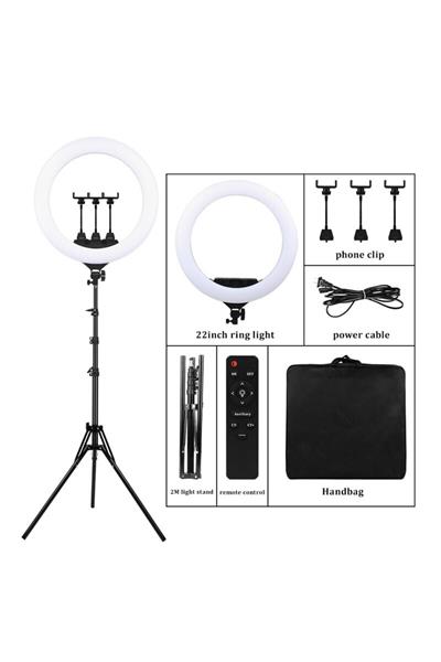 Döküm Ayaklı 22 Inç 600 Led Tripod Rıng Lıght Işık Influencer Youtuber Işığı Güzellik Makyaj Led