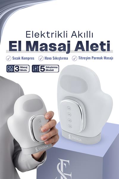 El Masajı 5 Seviyeli Sıcak Kompres ve Hava Sıkıştırmalı | Titreşimli Parmak Masaj Aleti