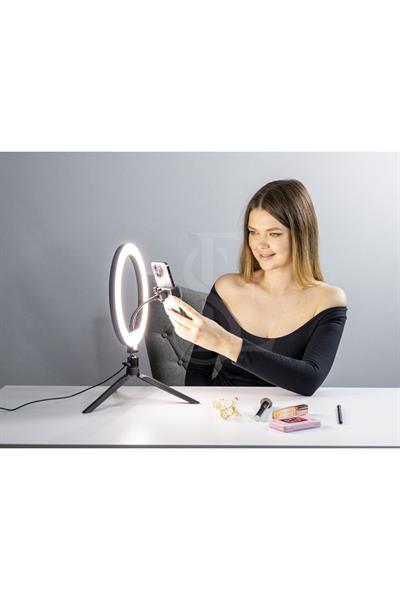 Ensiga Masa Ayaklı 10 Inç Led Ring Lıght Influencer Youtuber Tiktok Telefon Tutucu Makyaj Işığı
